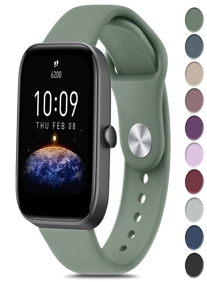 Vanjua Silicone Bands for Amazfit GTR mini Band, Amazfit GTS 4 / GTS 4 Mini / GTS 3 / GTS 2 / GTS 2e / GTS 2 mini / GTS, 20mm Quick Release Soft Sport Replacement Watch Strap for Amazfit Bip 3 / Bip 3 Pro / Bip U Pro / Bip / Bip Lite / Bip S / Bip S lite / Bip U Smart Watch Women Men (Cactus) - Image 1